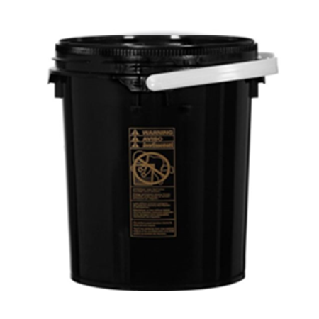 5 GALLON PLASTIC BUCKETS WITH SCREW LIDS - UN RATED, BLACK