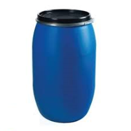 55 GALLON OPEN TOP DRUM, PLASTIC WITH LEVER